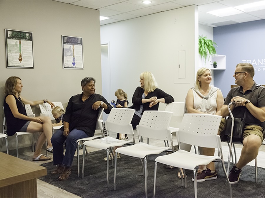 Chiropractic clinic in Toronto reception area Transform Chiropractic
